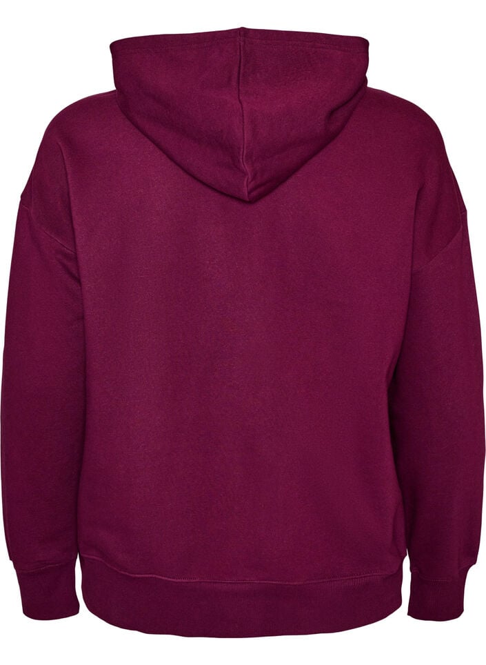Hoodie met borstprint, Paars, Packshot image number 1