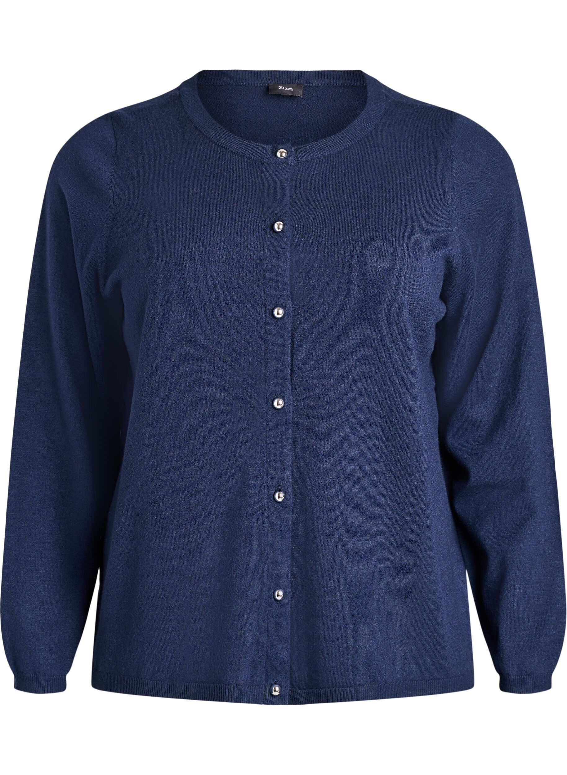 ZizziCardigan met ronde knopen, Blauw, Packshot image number 0