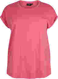 T-shirt met korte mouwen van katoenmix, Rasperry Pink