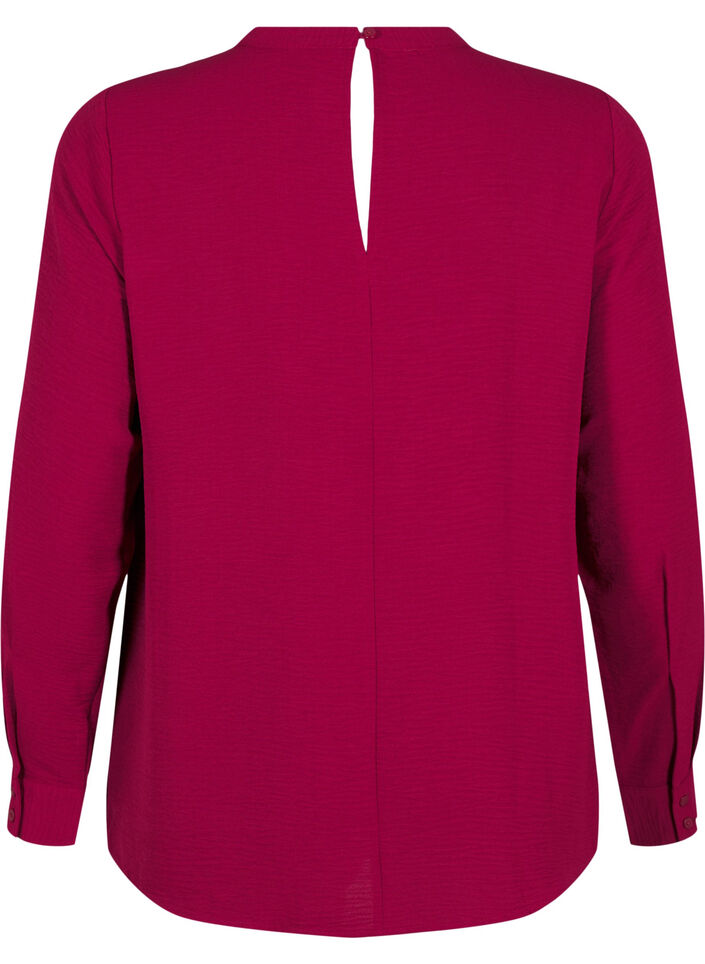 Blouse met kanten detail, Red Plum, Packshot image number 1