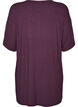 Nachtjapon in viscose jersey met een geribde textuur, Paars, Packshot image number 1