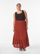 Lange rok met elastiek in de taille, Rood, Model image number 0