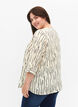 Blouse met print en 3/4 mouw, Off White Stripe, Model image number 1