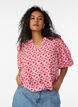 Viscose blouse met ballonmouwen en bloemenpatroon, Rood, Model image number 0
