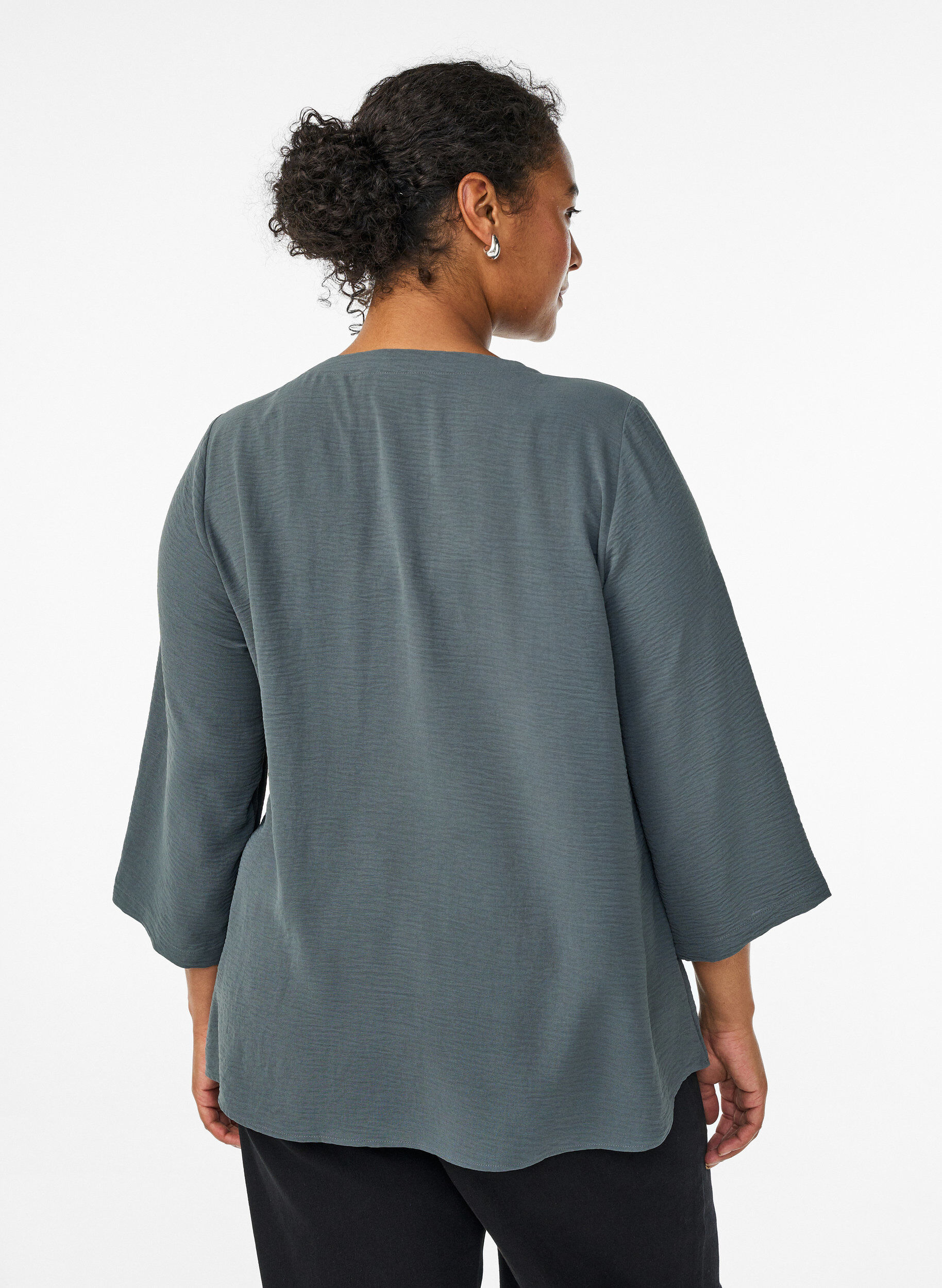 Zizzi Flash - Blouse met 3/4 mouwen, Groen, Model image number 2