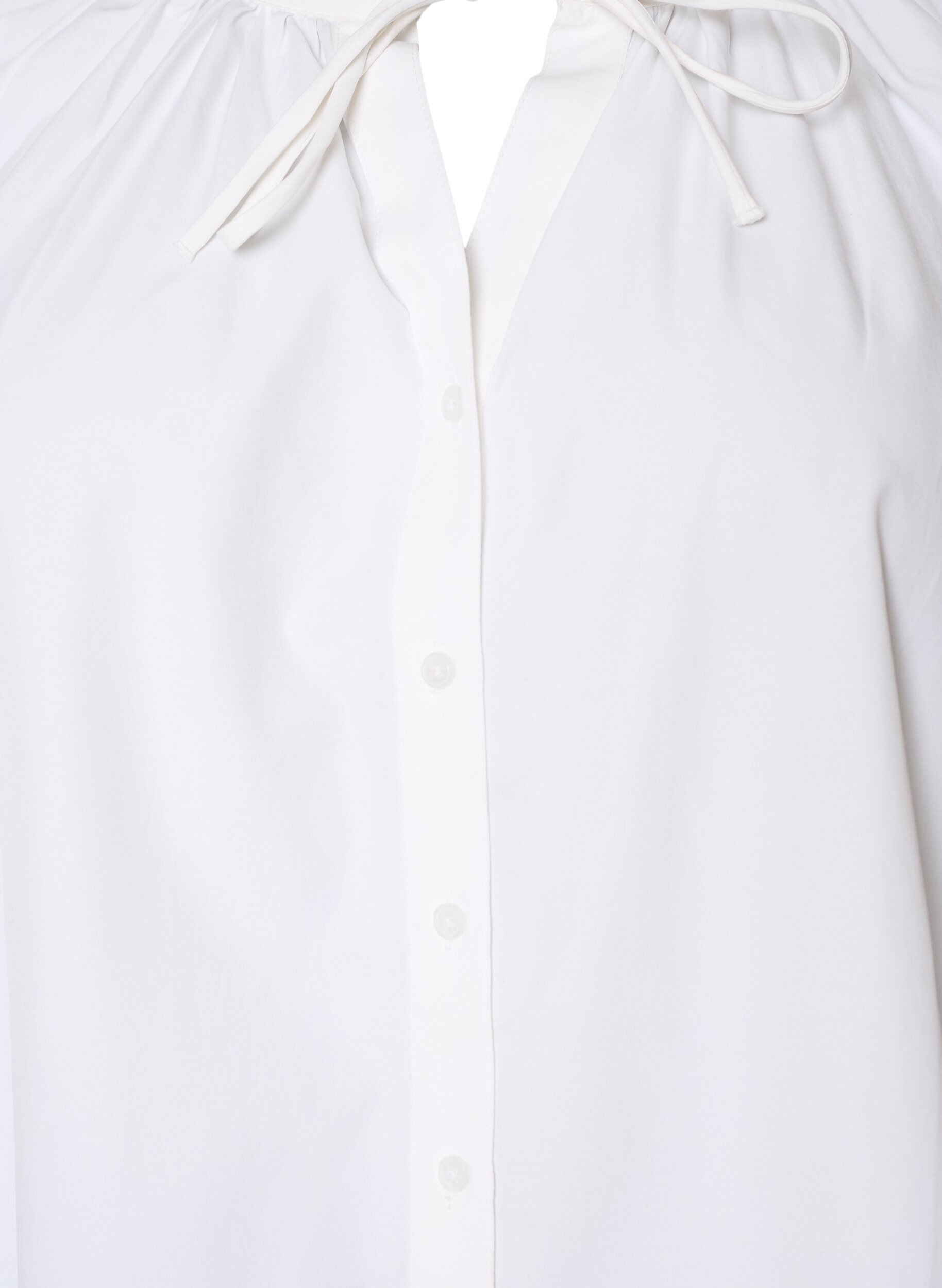 ZizziOverhemdblouse met knoopsluiting en strikceintuur, Wit, Packshot image number 2