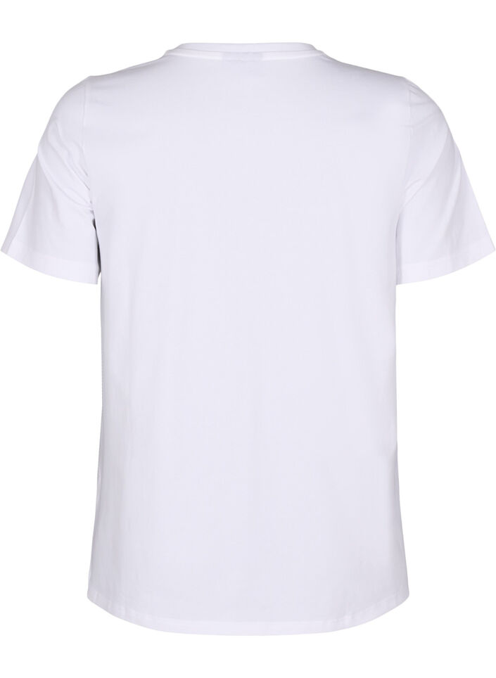 T-shirt in biologisch katoen met een ronde hals, Bright White, Packshot image number 1