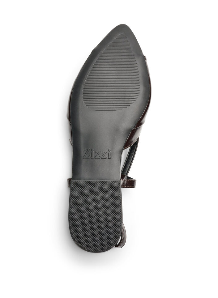Slingback met strikdetail en lakuitstraling, Bruin, Packshot image number 4