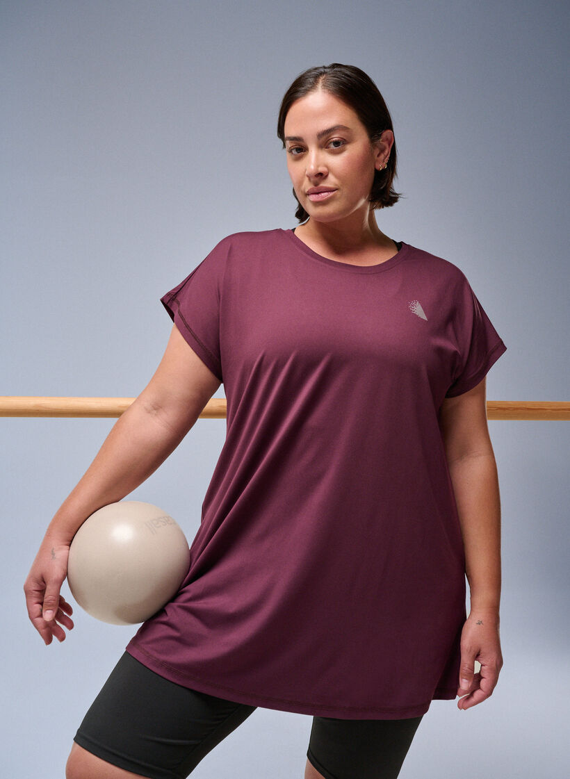 Lang workout T-shirt, Rood, Image image number 0