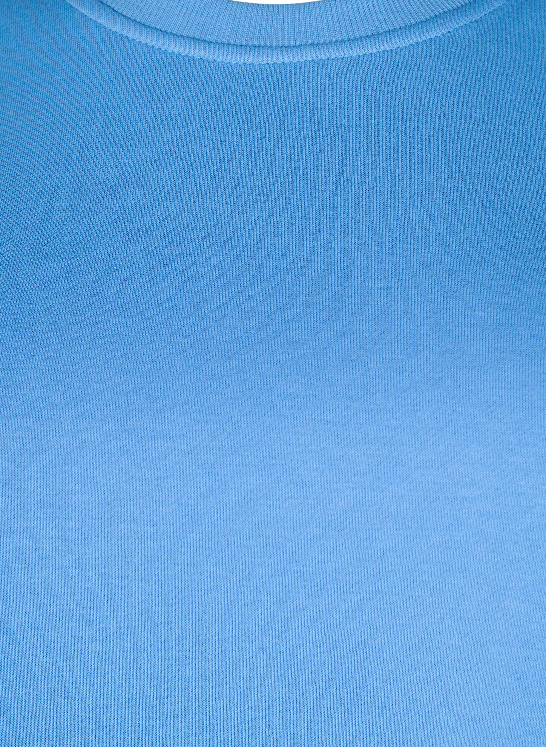 Zizzi Sweatshirt met geborduurde uitsneden, Della Robbia Blue, Packshot image number 2