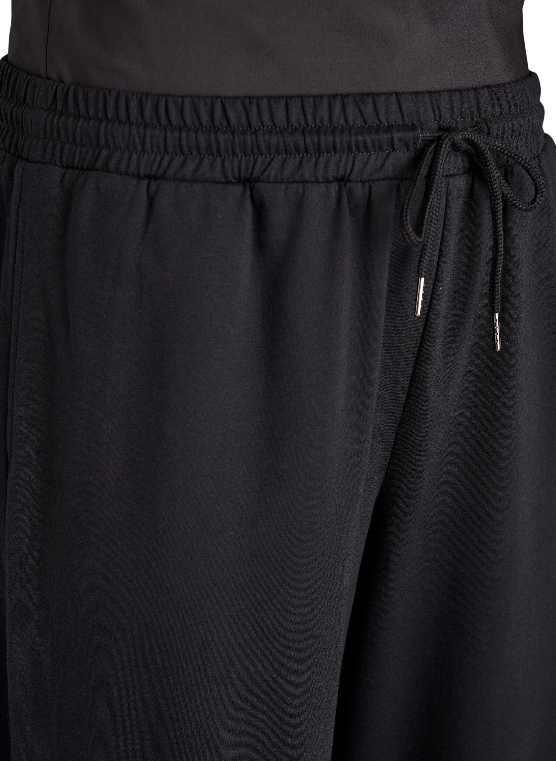 Zizzi Joggingbroek met een brede tailleband, Zwart, Packshot image number 2