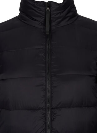 Lange gewatteerde winterjas met zakken, Black, Packshot image number 2