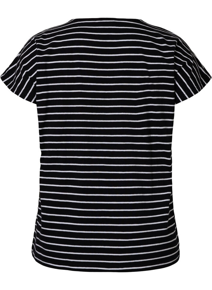 	 Katoenen t-shirt met strepen, Black W. Stripe, Packshot image number 1