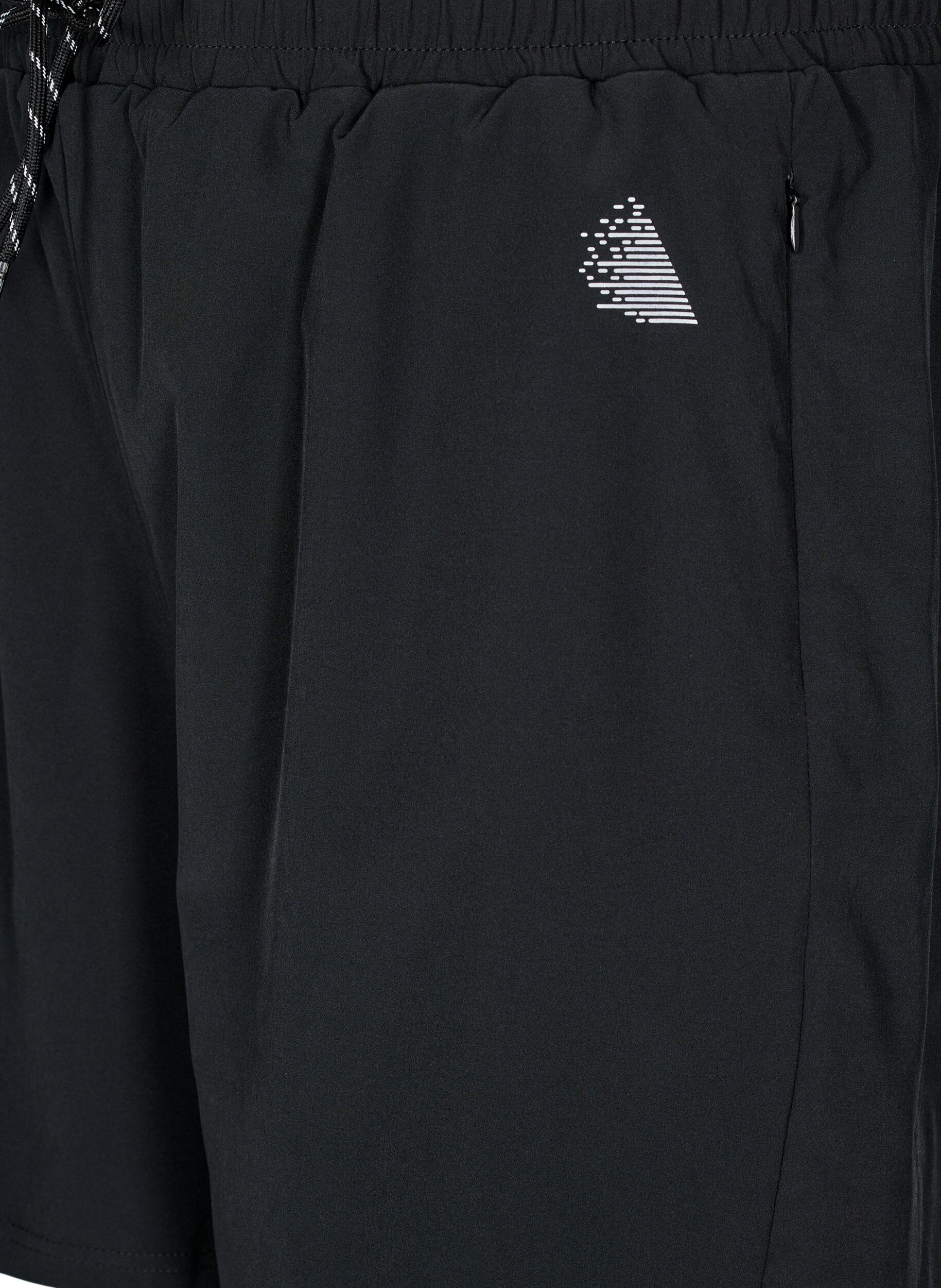 Zizzi Trainingsshort met binnenbroekje, Zwart, Packshot image number 2