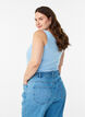 Effen basic top in katoen, Blauw, Model image number 2