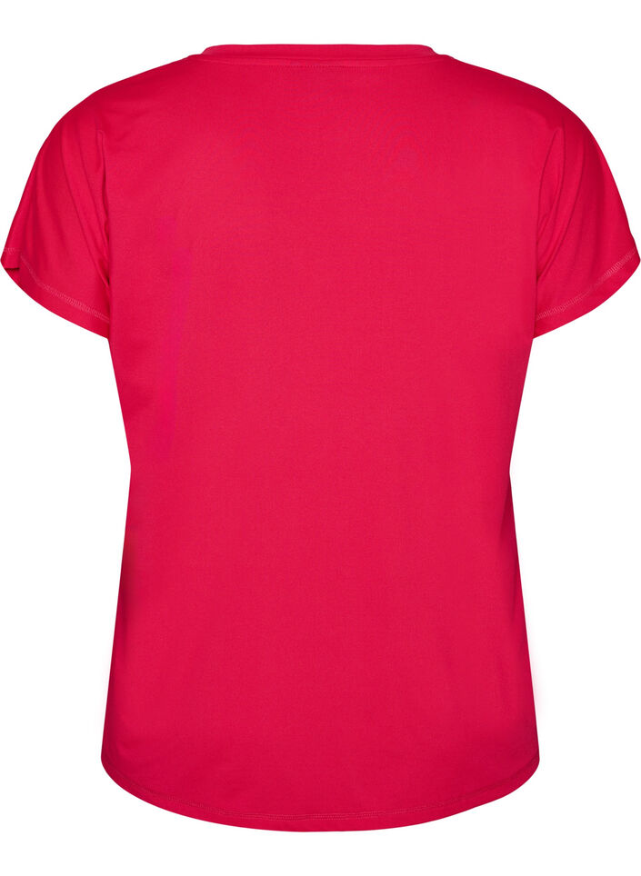 Losvallend trainings-T-shirt met V-hals, Roze, Packshot image number 1
