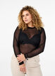 Effen mesh blouse, Zwart, Model image number 0
