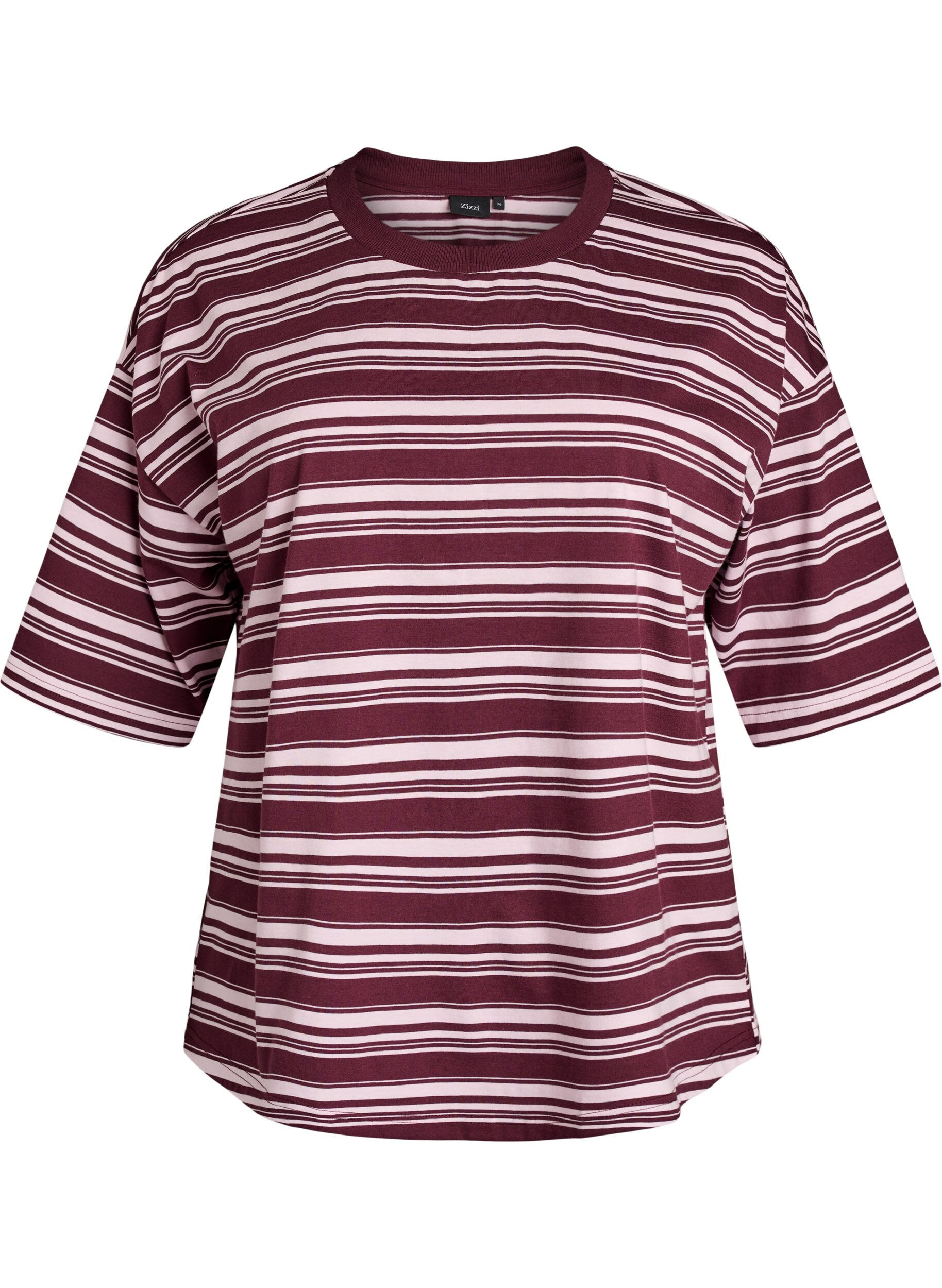 ZizziBoxy T-shirt met gestreept patroon, Rood, Packshot image number 0