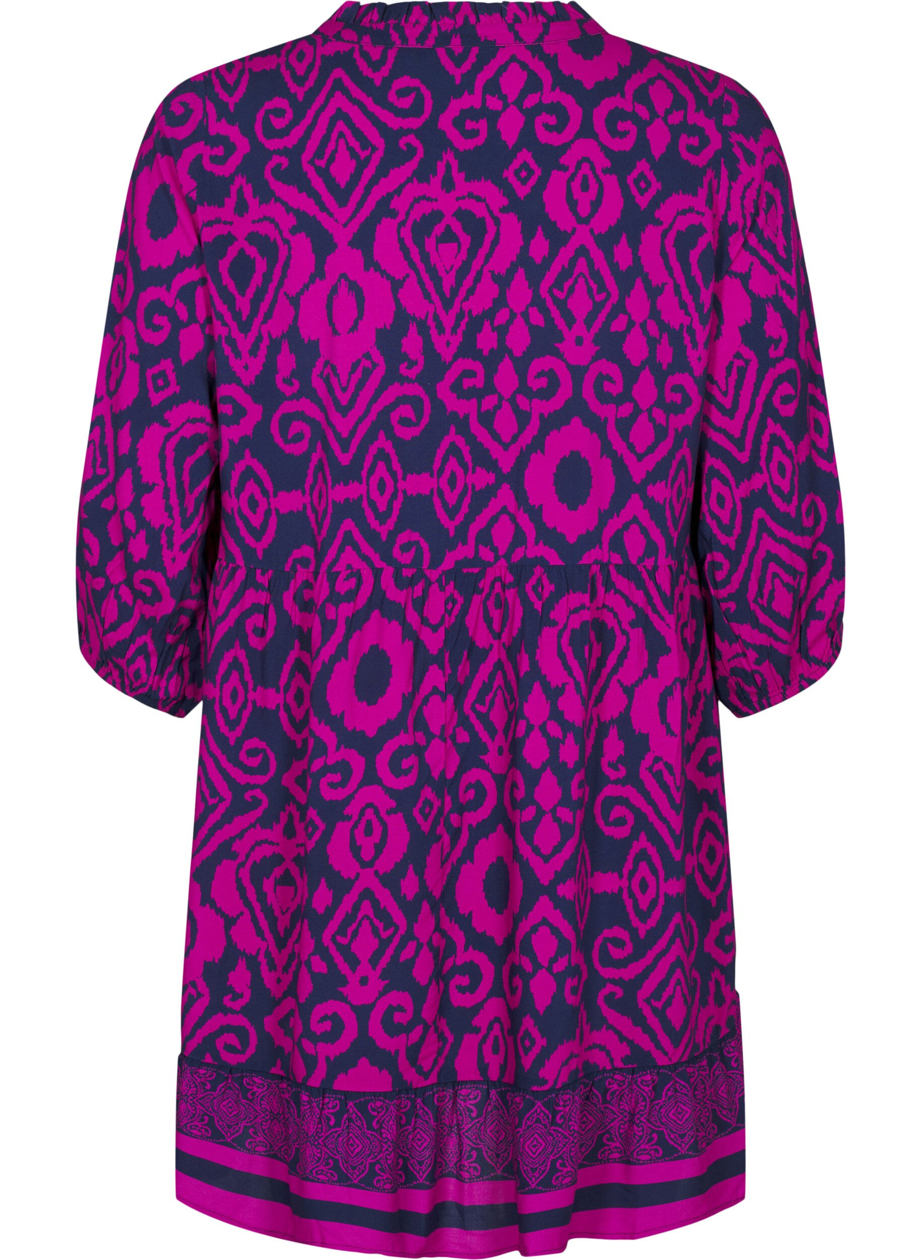 Zizzi Korte jurk met print en A-vorm, Night Sky AOP, Packshot image number 1