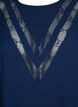 Blouse met lange mouwen en kant, Navy Blazer, Packshot image number 2