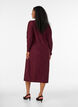 Midi jurk met golvende structuur en lange mouwen, Rood, Model image number 1