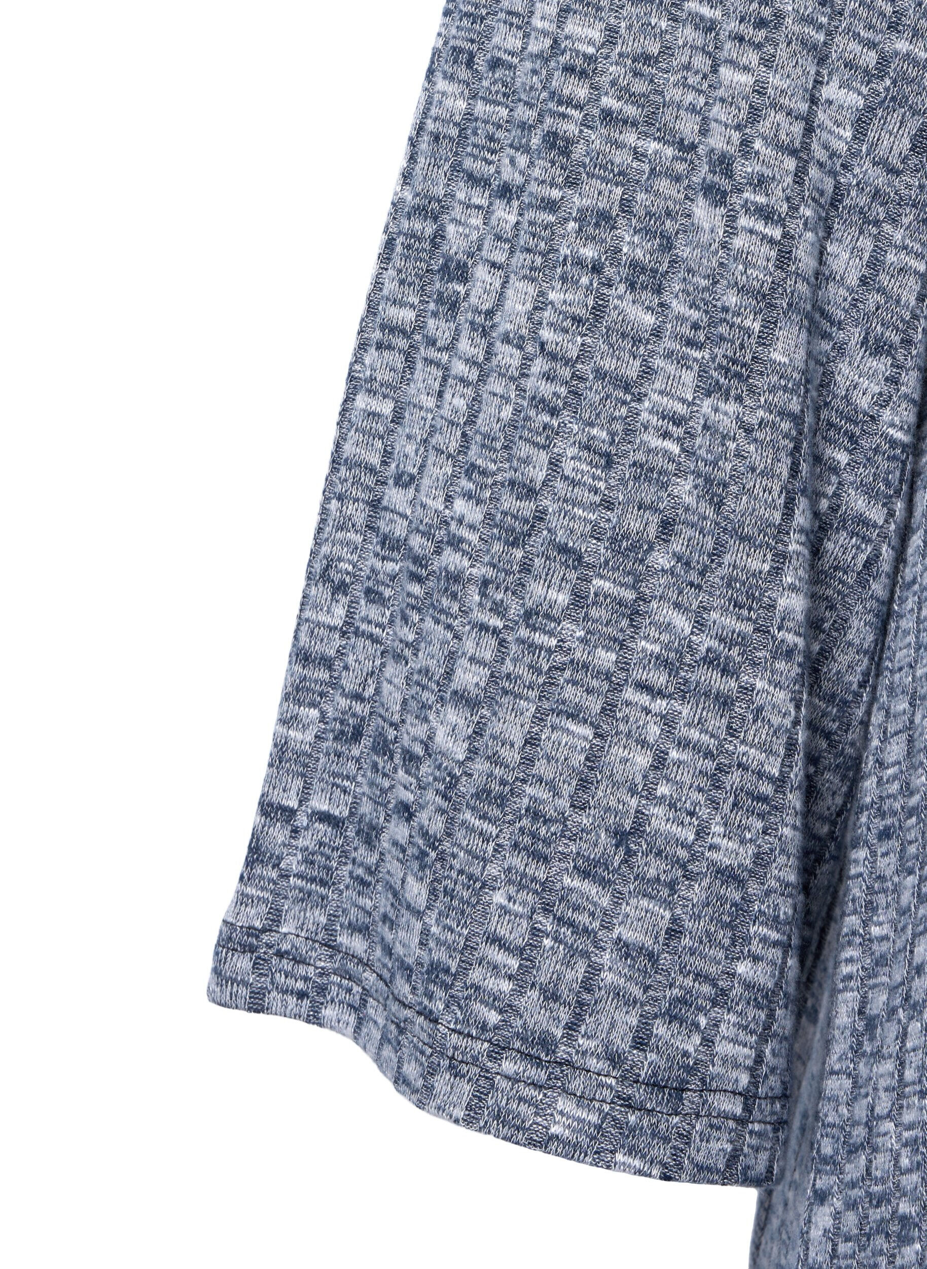 Zizzi Gem&ecirc;leerde blouse met ronde hals en 3/4 mouwen, Dress Blues Mel., Packshot image number 2