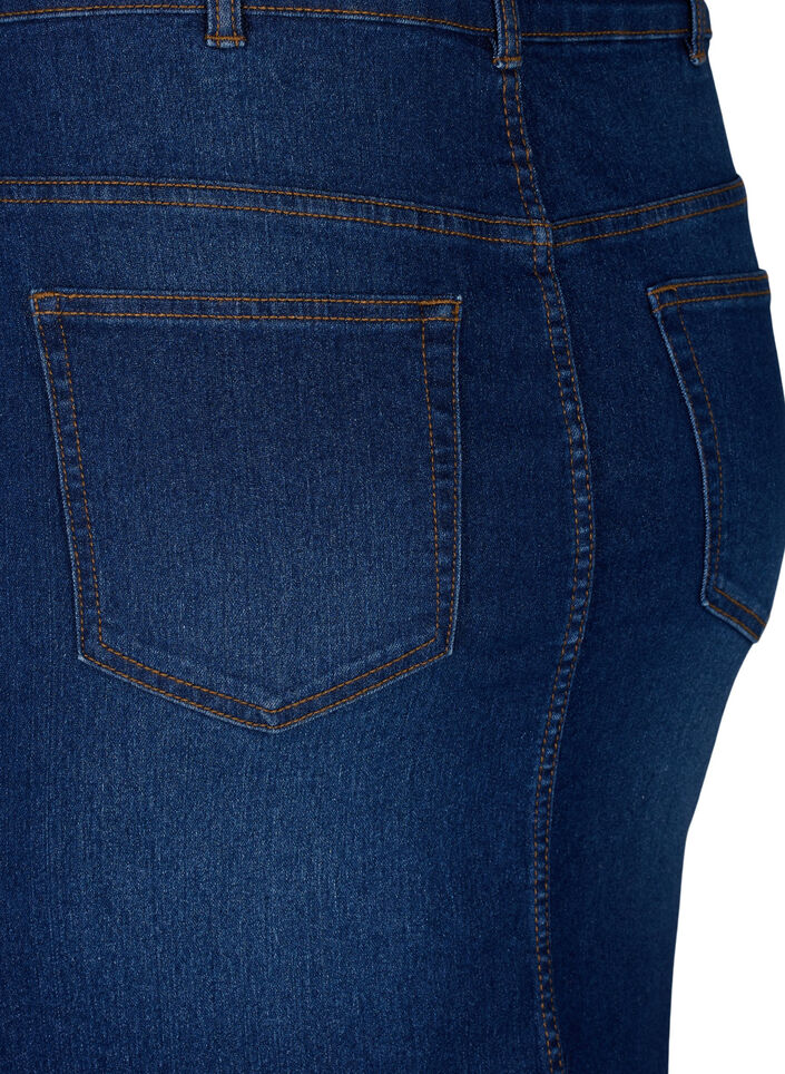 Nauwsluitende denim rok, Blauw, Packshot image number 3