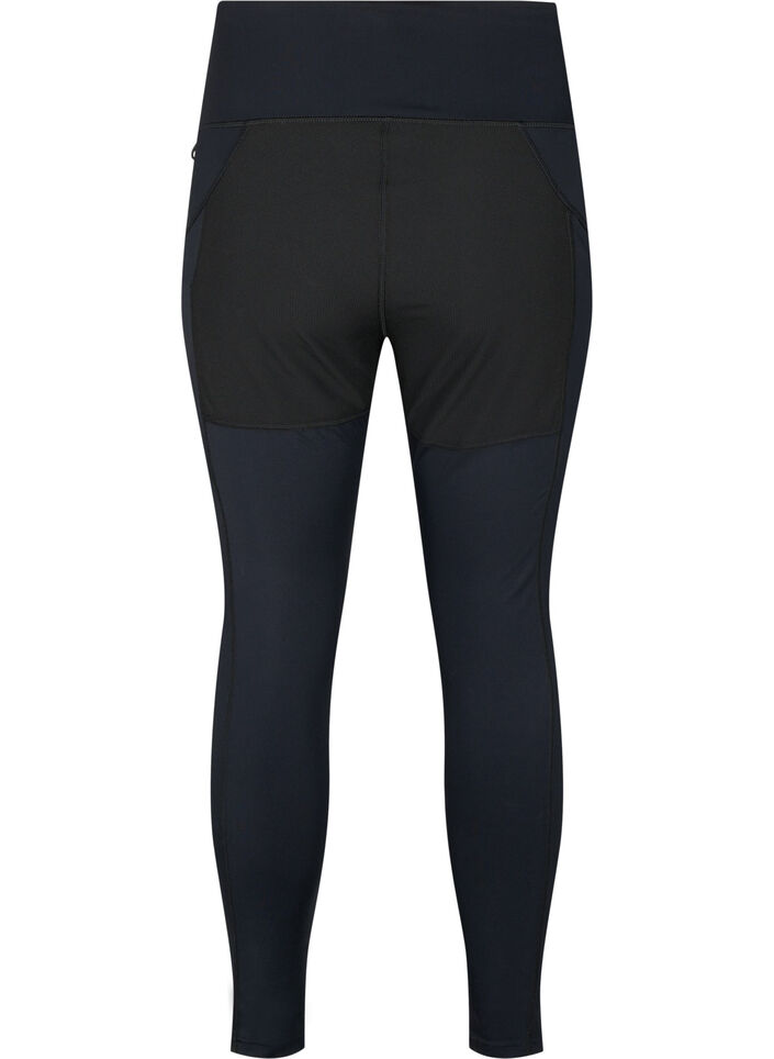 Rekbare en duurzame trainingleggings met zakken, Black, Packshot image number 1