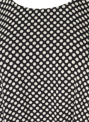 Viscose top met korte mouwen en bloemenprint, Black w. White Dot, Packshot image number 2