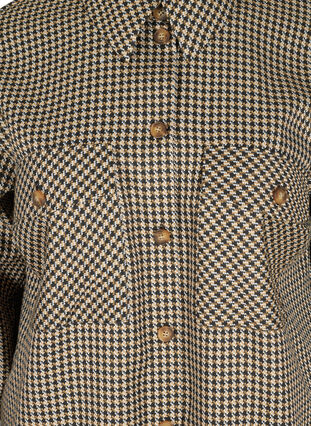 Lange geruite blouse jas met borstzakken , Houndstooth, Packshot image number 2