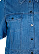 Midi denim jurk met knopen en korte mouwen, Blauw, Packshot image number 2