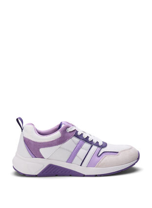 Sneakers met brede pasvorm, White Purple, Packshot image number 0