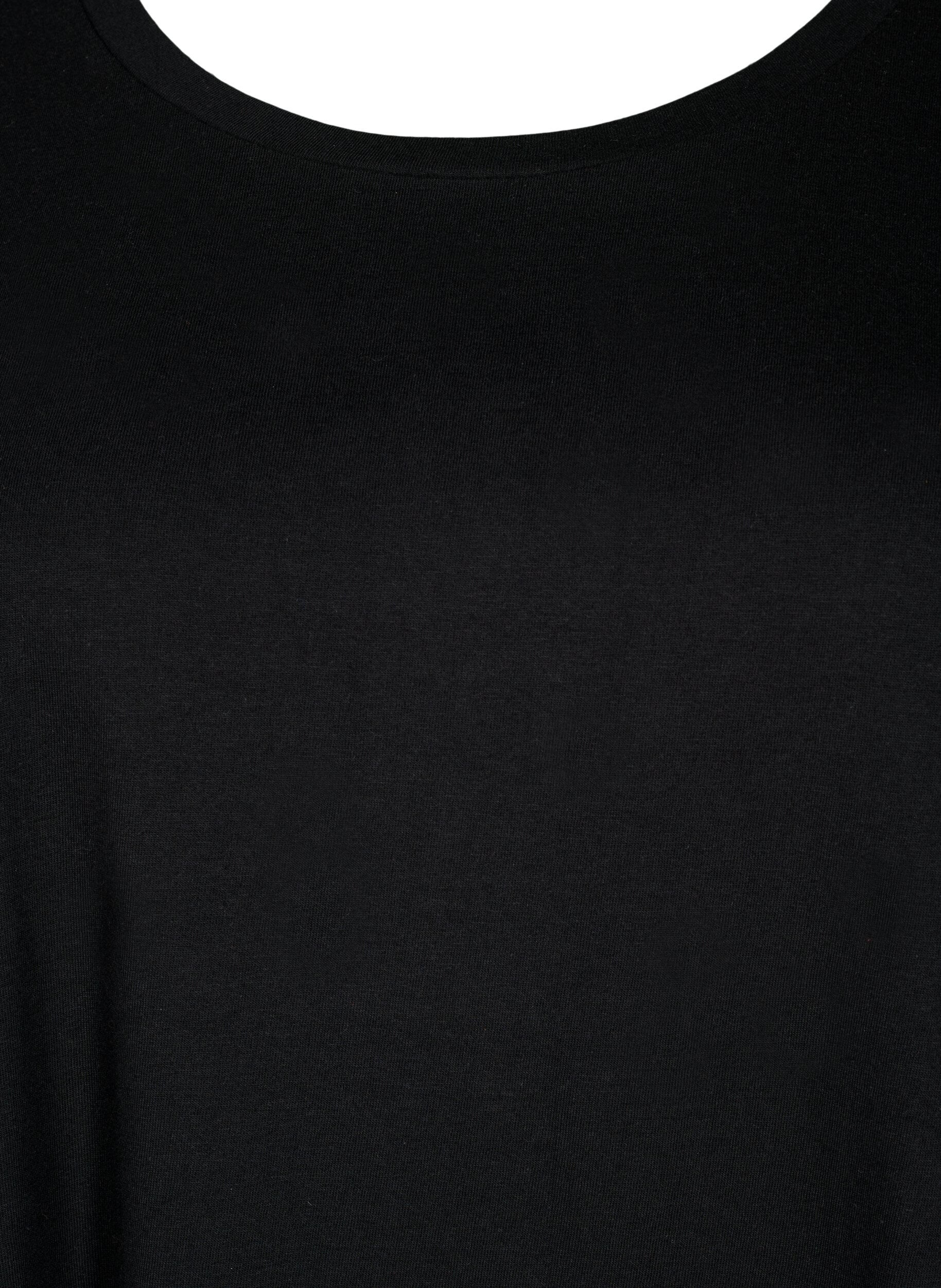 Zizzi 2-pack katoenen jurk met korte mouwen, Black/Black, Packshot image number 3