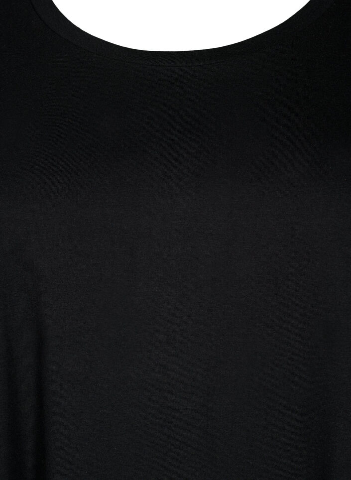 2-pack katoenen jurk met korte mouwen, Black/Black, Packshot image number 3