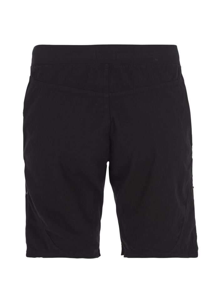 Losse katoenen short met zakken, Zwart, Packshot image number 1