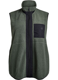 Sportieve teddy bodywarmer met zakken, Thyme