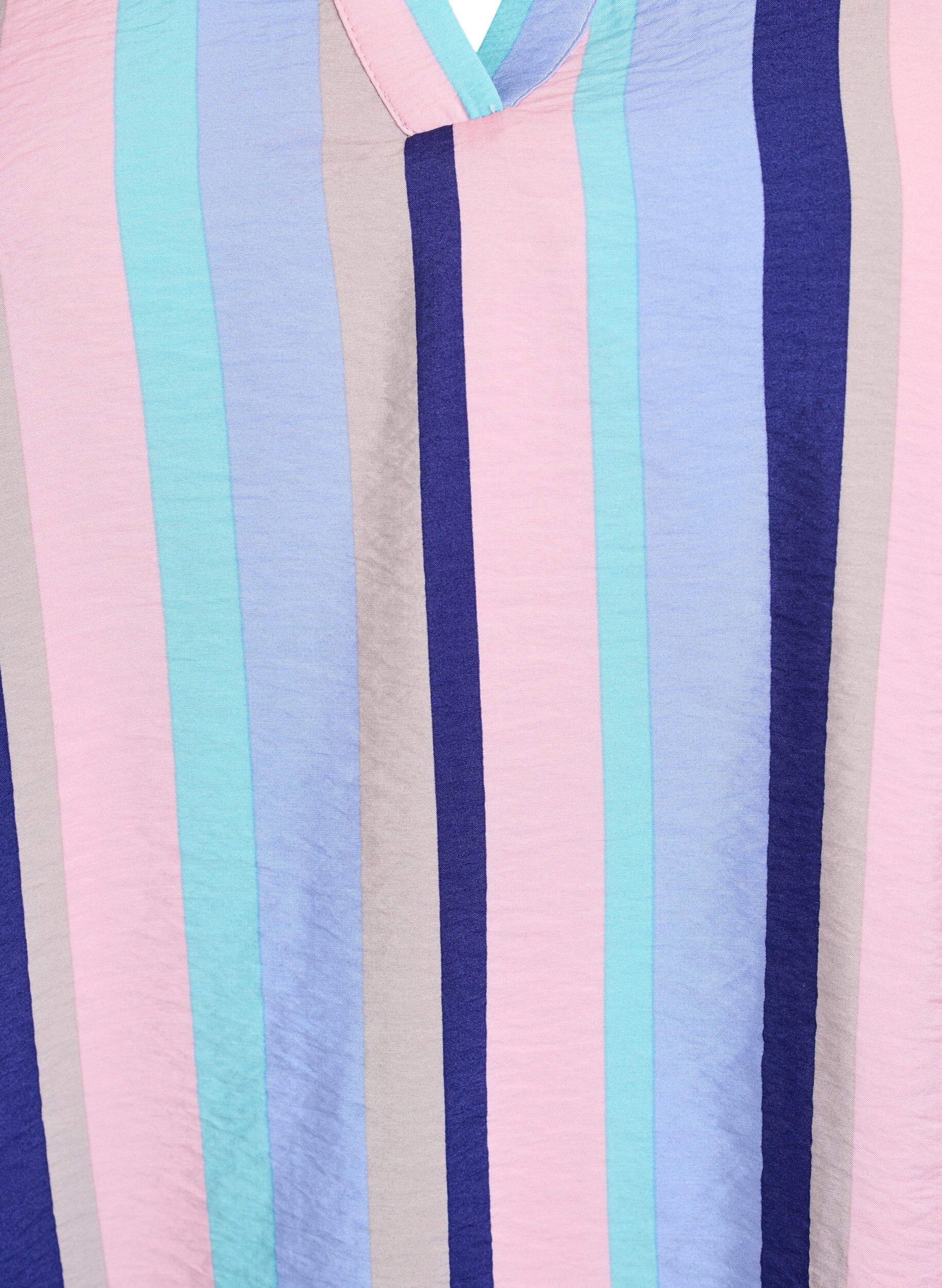 Zizzi Blouse van viscose met strepen en korte mouwen, Blauw, Packshot image number 2