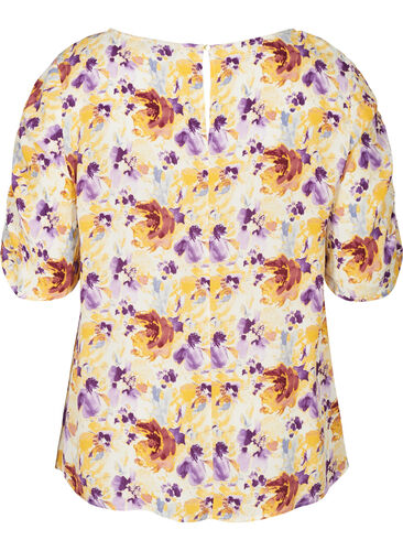 Gebloemde blouse in viscose, Flower AOP, Packshot image number 1