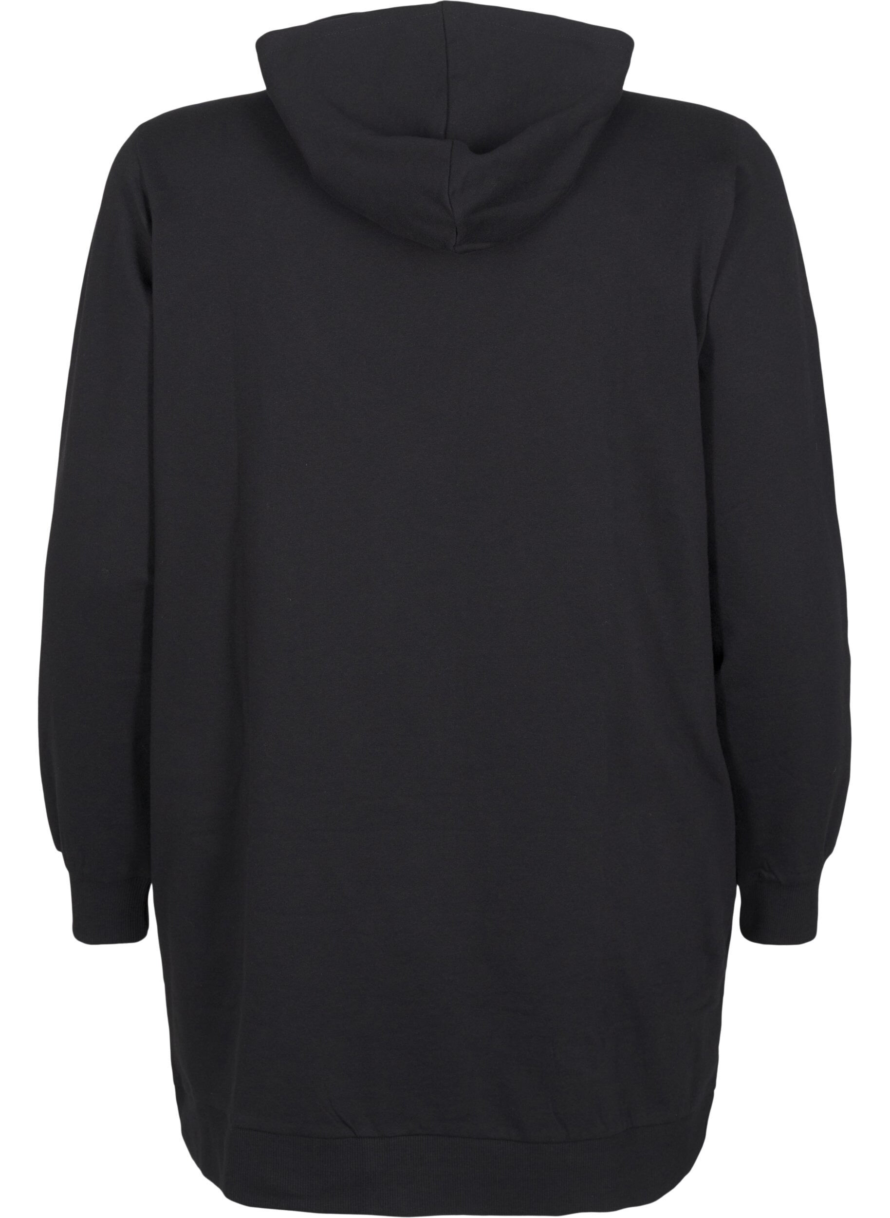 Zizzi Tuniek capuchon en ritssluiting, Black, Packshot image number 1