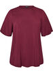 Geweven blouse met korte mouwen en ronde hals, Rood, Packshot image number 0