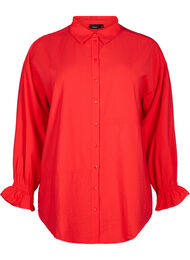 Shirt met lange mouwen en ruchesdetails, Rood