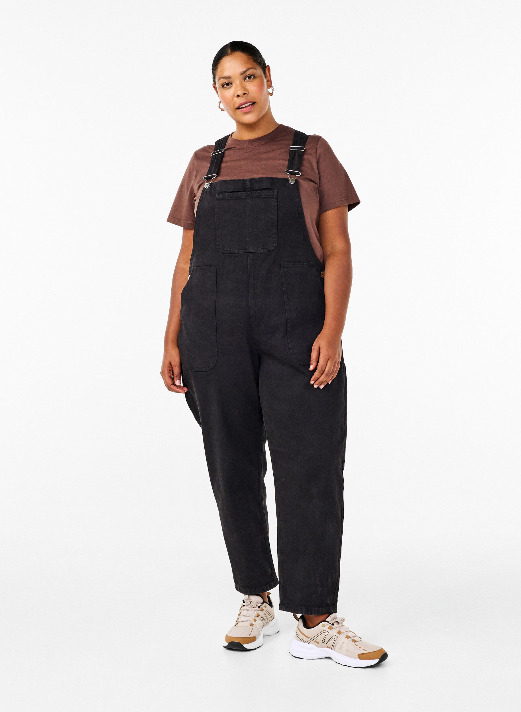 Zizzi Denim overalls, Black, Model image number 0