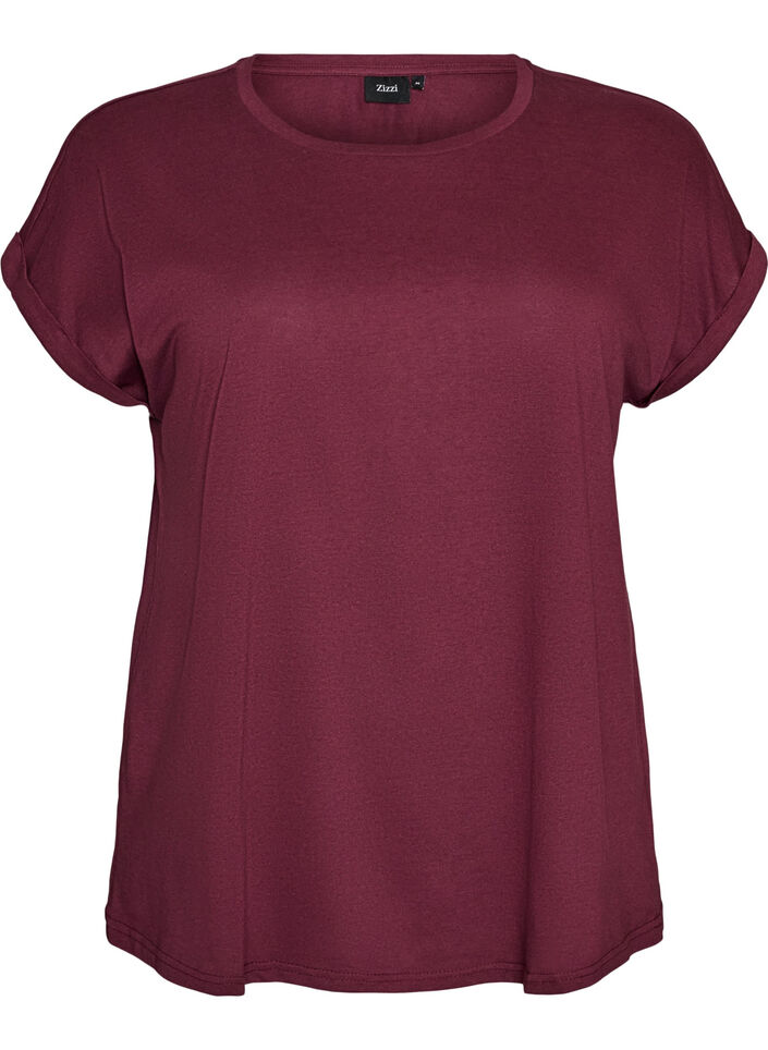 T-shirt met korte mouwen van katoenmix, Rood, Packshot image number 0