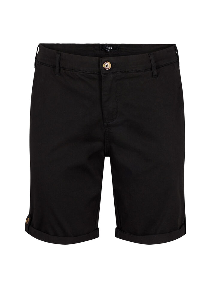 Korte chino broek met zakken, Black, Packshot image number 0