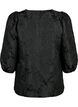 Jacquard blouse met 3/4 mouwen, Black, Packshot image number 1
