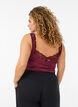 Viscose top met kanten rand, Rood, Model image number 2