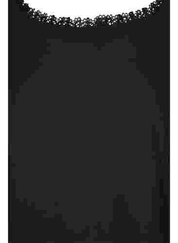 Blouse met 3/4 mouwen en kanten rug, Black, Packshot image number 2