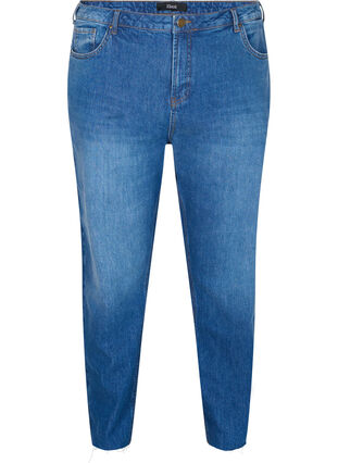Cropped mom fit Mille jeans met losse pasvorm, Blue denim, Packshot image number 0