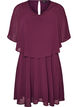 Korte chiffon feestjurk met gelaagd effect, Rood, Packshot image number 0
