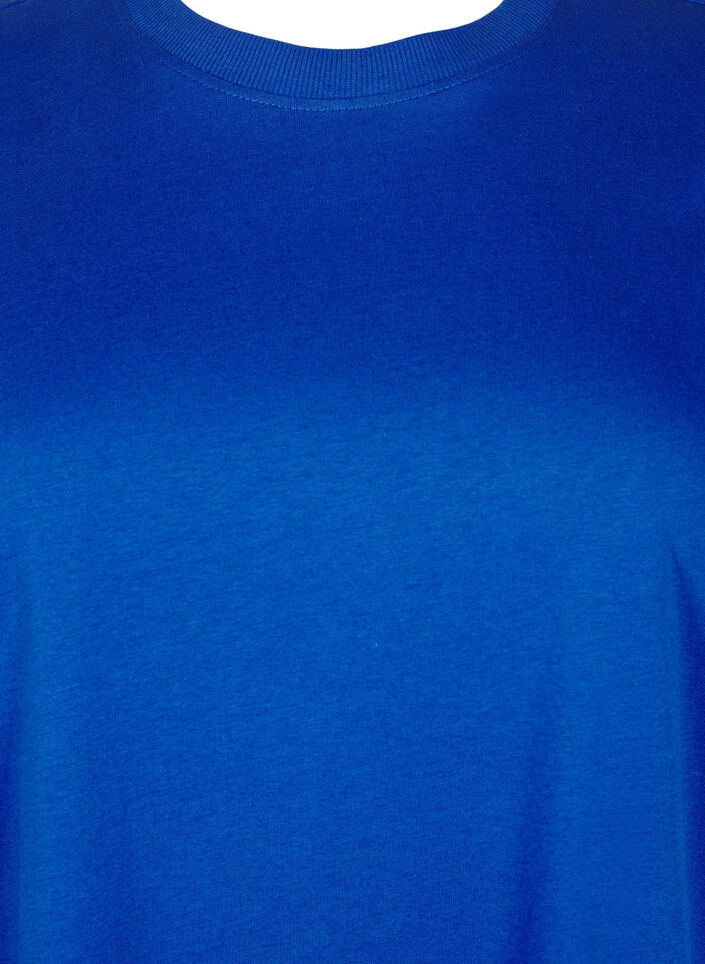 Basic katoenen T-shirt met ronde hals, Blauw, Packshot image number 2